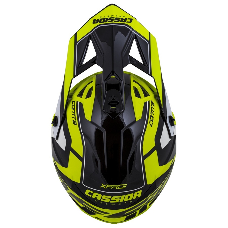 Casco da motocross Cassida Cross Pro II Contra giallo fluo-grigio-nero