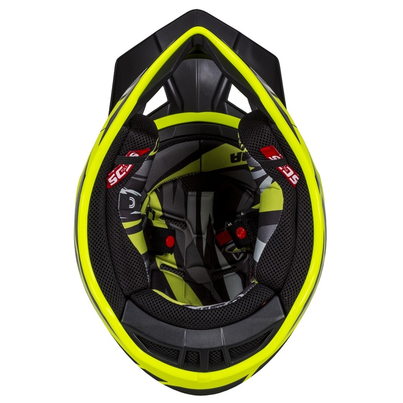 Casco da motocross Cassida Cross Pro II Contra giallo fluo-grigio-nero