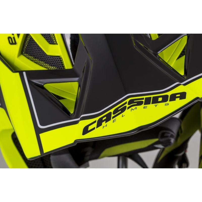 Casco da motocross Cassida Cross Pro II Contra giallo fluo-grigio-nero