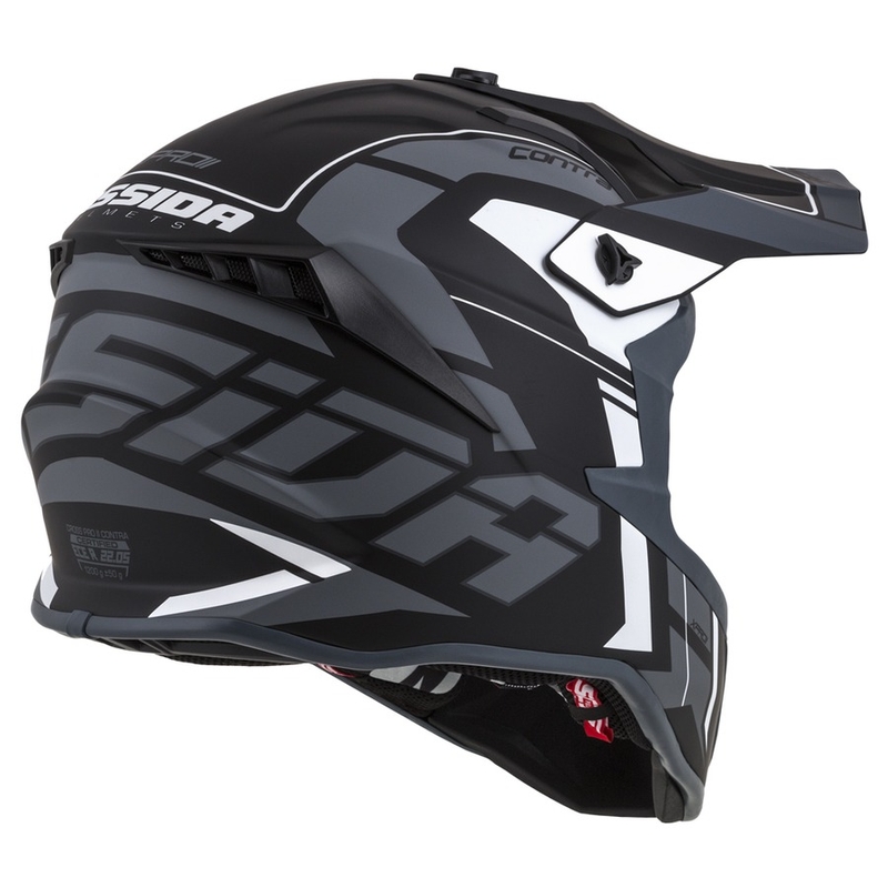 Casco motocross Cassida Cross Pro II Contra nero-grigio-bianco