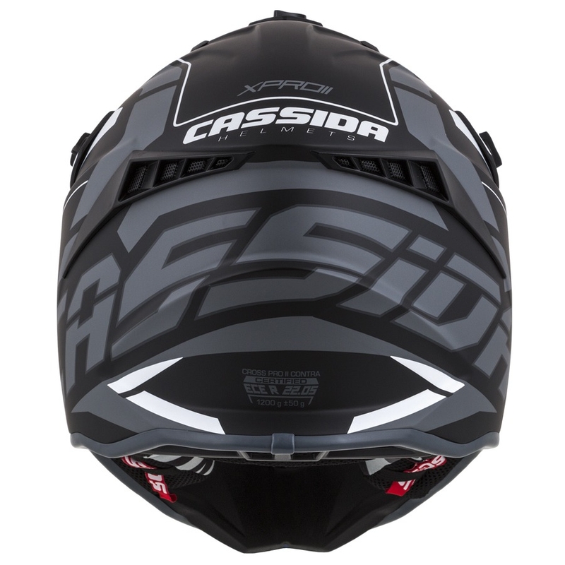 Casco motocross Cassida Cross Pro II Contra nero-grigio-bianco