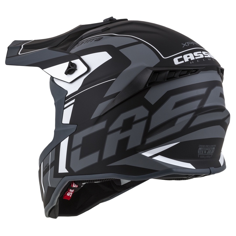Casco motocross Cassida Cross Pro II Contra nero-grigio-bianco
