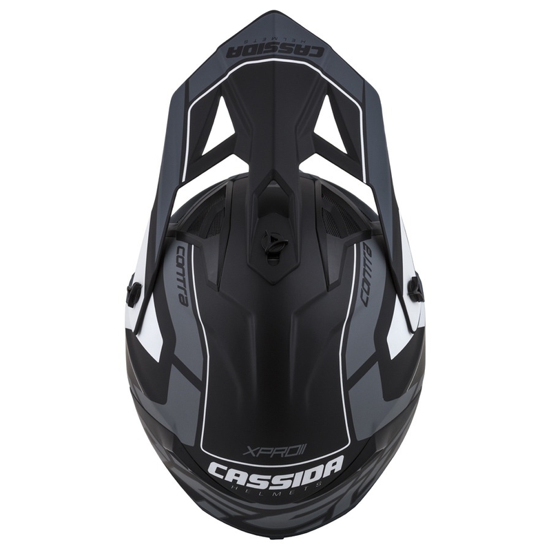 Casco motocross Cassida Cross Pro II Contra nero-grigio-bianco