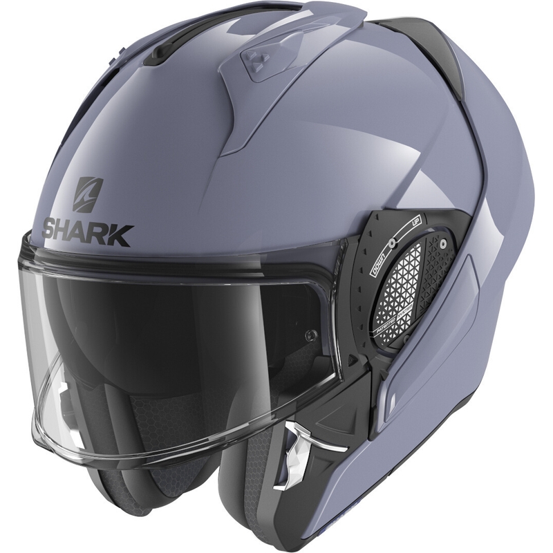 Překlápěcí přilba SHARK EVO-GT Blank šedá lesklá