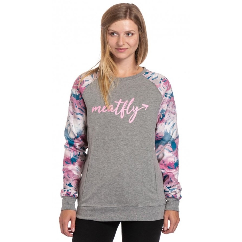 Felpa Meatfly Robin donna grigio-rosa Saldi