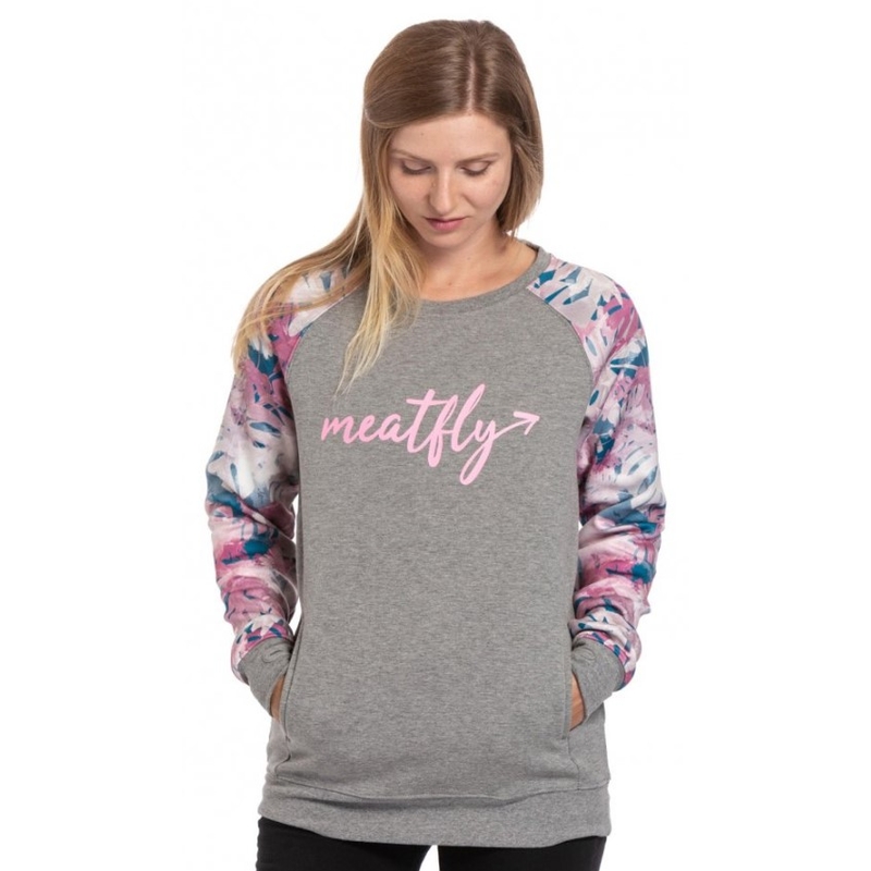 Felpa Meatfly Robin donna grigio-rosa Saldi