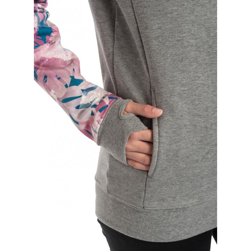 Felpa Meatfly Robin donna grigio-rosa Saldi