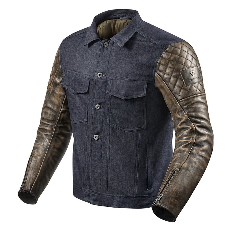 Giacca da moto Revit Crossroads blu-marrone Saldi