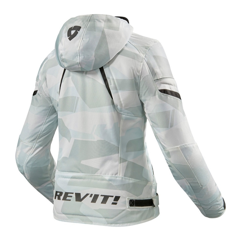 Giacca da moto Revit Flare 2 da donna, grigio e bianco