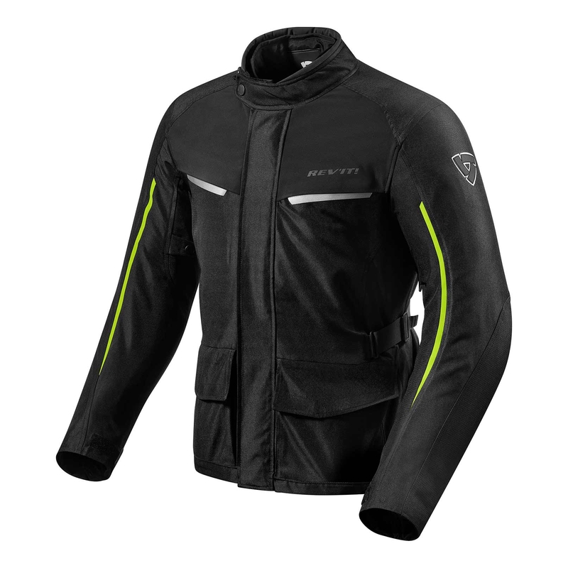 Giacca da moto Revit Voltiac 2 nero-giallo fluo Saldi