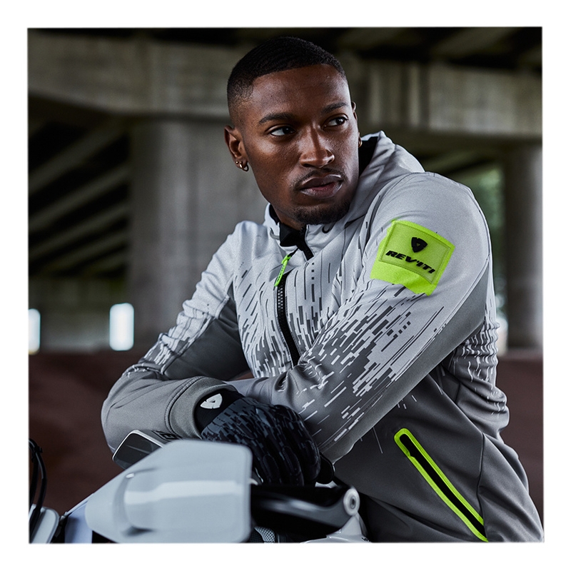 Giacca da moto Revit Quantum 2 WB grigio-giallo fluo Saldi