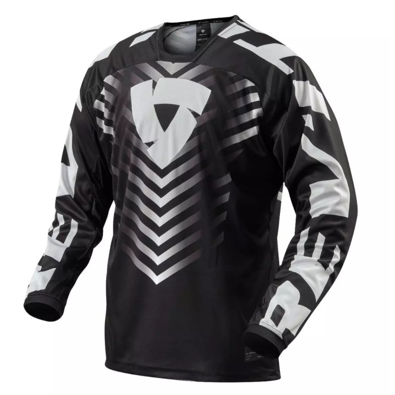 Maglia da motocross Revit Rough bianca e nera