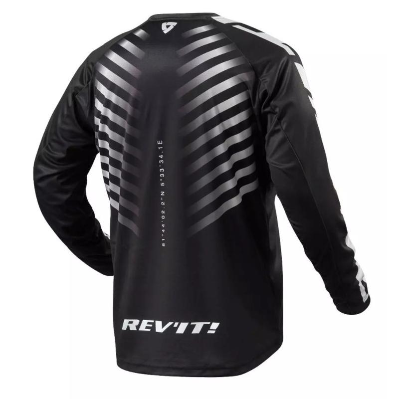 Maglia da motocross Revit Rough bianca e nera