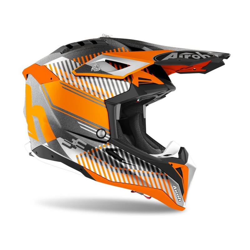 Casco motocross Airoh Aviator 3.0 Wave 2022 arancio-grigio-bianco Saldi