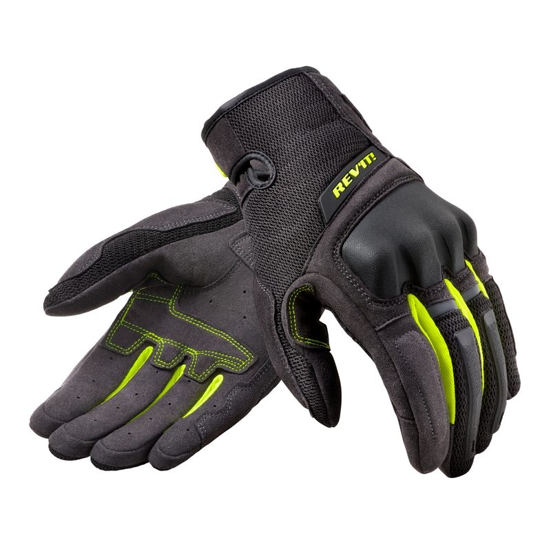 Guanti da moto Revit Volcano nero-giallo fluo Saldi