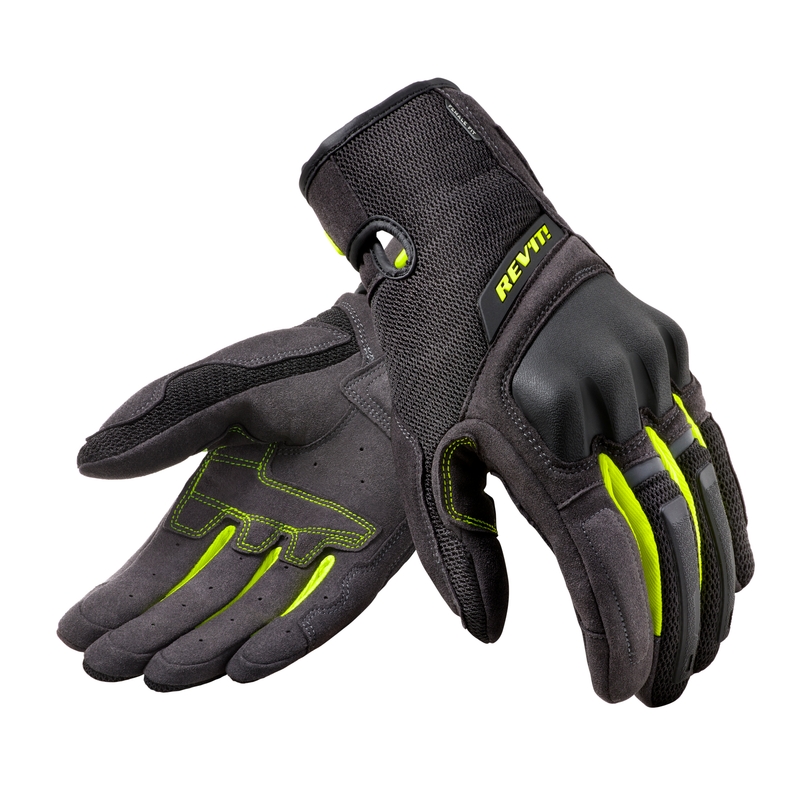 Guanti da moto da donna Revit Volcano Nero-Giallo Fluo Saldi