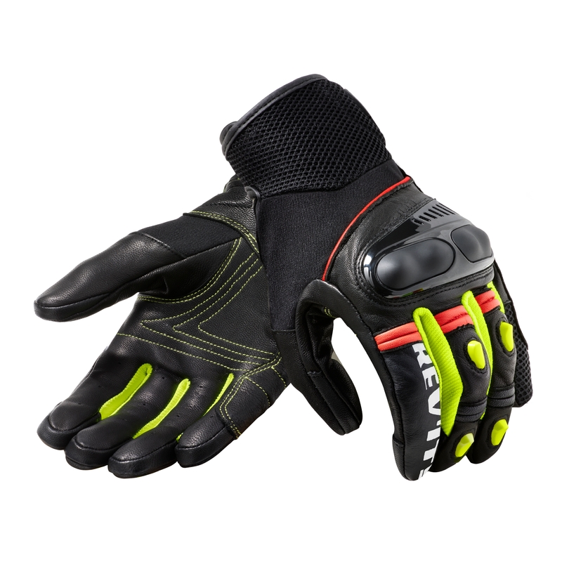 Guanti da moto Revit Metric nero-giallo fluo Saldi