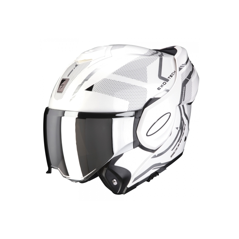 Překlápěcí přilba Scorpion EXO-TECH Square bílo-stříbrná