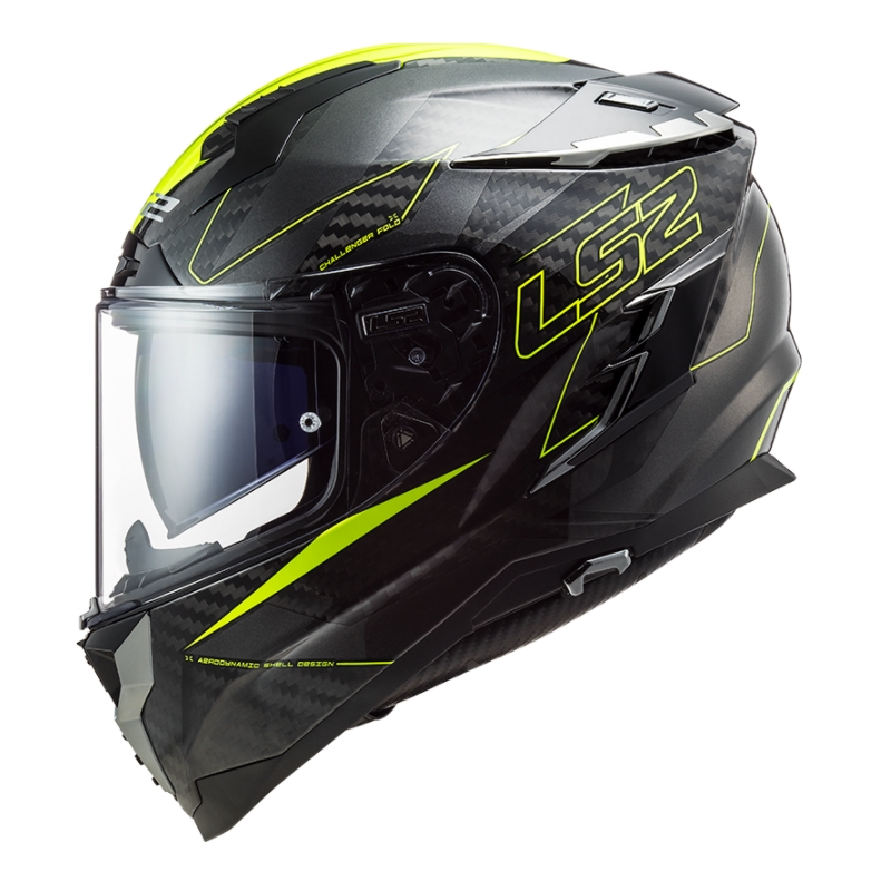 Casco moto integrale LS2 FF327 Challenger CT2 Fold nero-giallo fluo