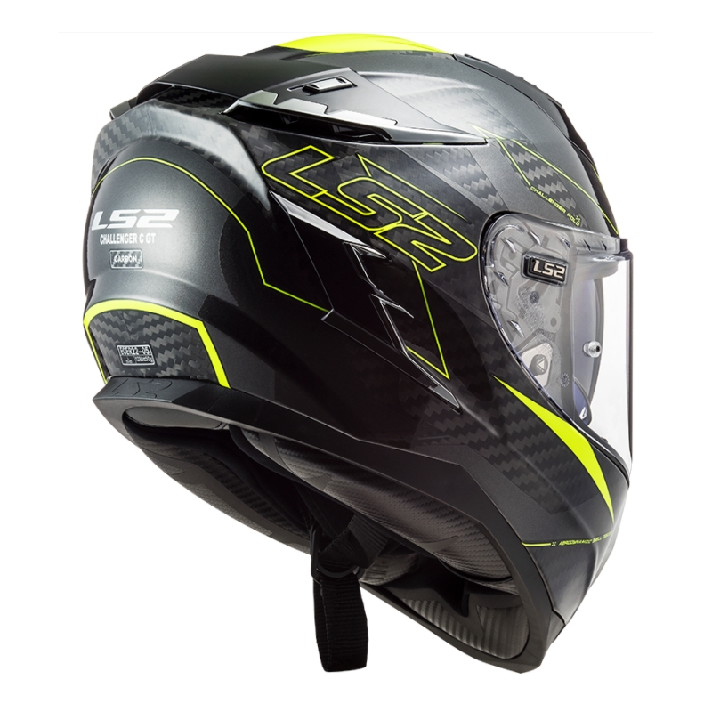 Casco moto integrale LS2 FF327 Challenger CT2 Fold nero-giallo fluo
