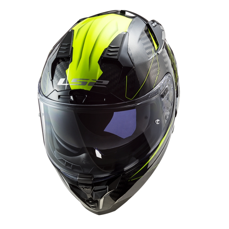 Casco moto integrale LS2 FF327 Challenger CT2 Fold nero-giallo fluo