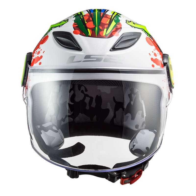 Casco moto aperto per bambini LS2 OF602 Funny Croco bianco