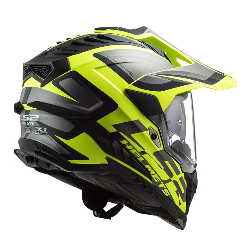 Casco Enduro LS2 MX701 Explorer Alter nero-grigio-giallo fluo