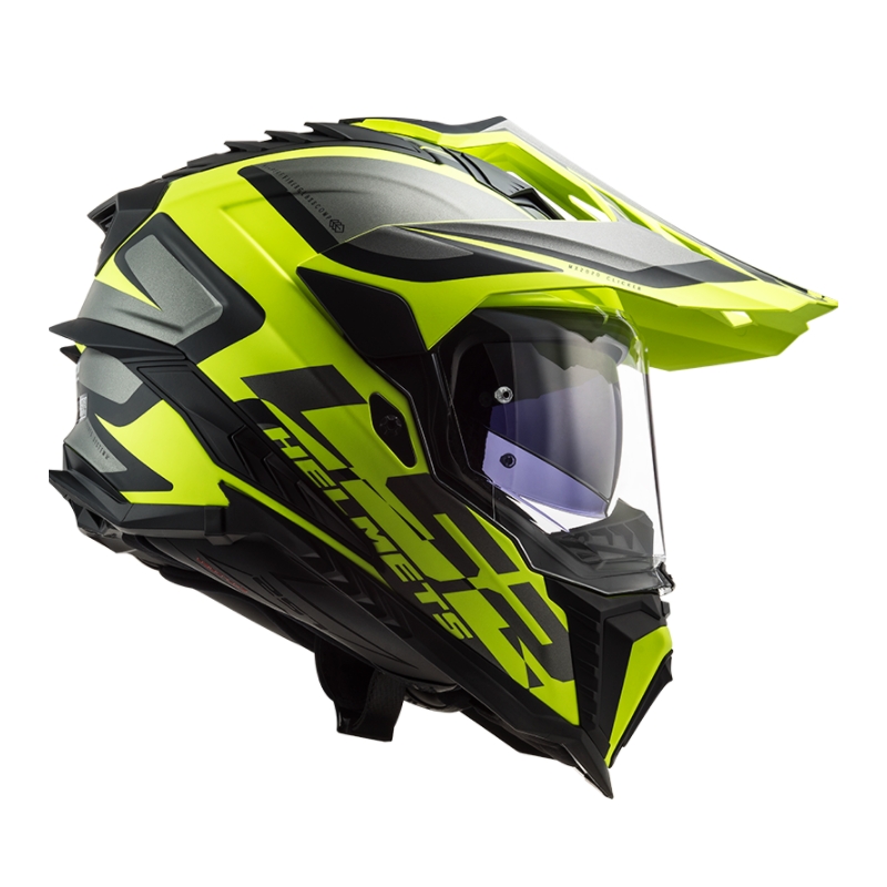 Casco Enduro LS2 MX701 Explorer Alter nero-grigio-giallo fluo