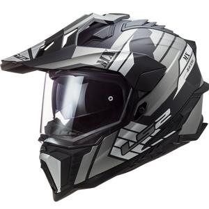 Casco Enduro LS2 MX701 Explorer Atlantis nero-grigio-bianco