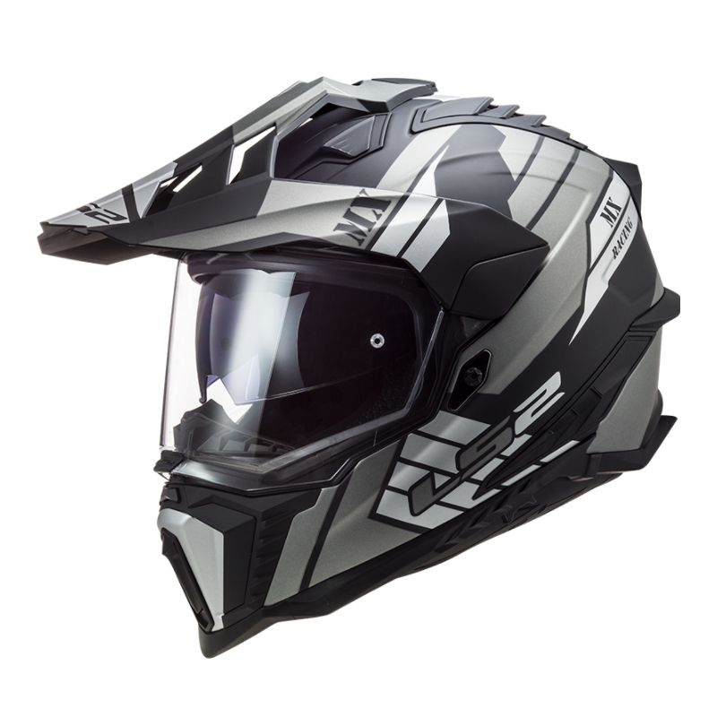 Casco Enduro LS2 MX701 Explorer Atlantis nero-grigio-bianco