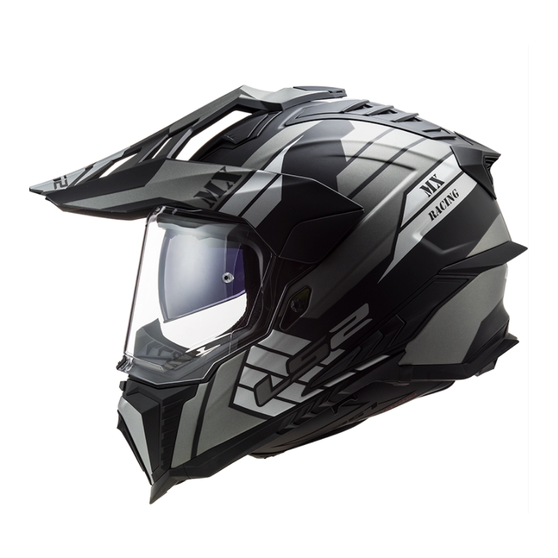 Casco Enduro LS2 MX701 Explorer Atlantis nero-grigio-bianco