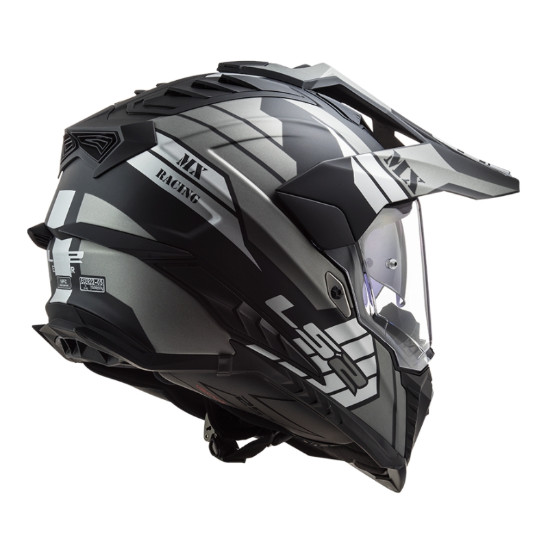 Casco Enduro LS2 MX701 Explorer Atlantis nero-grigio-bianco