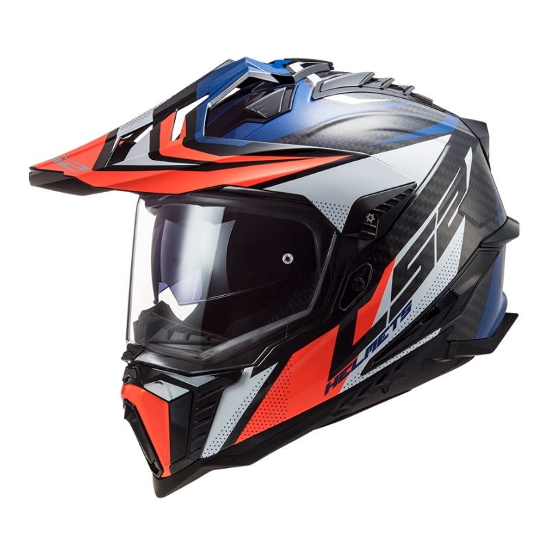 Casco da enduro LS2 MX701 Explorer C Focus bianco-blu-rosso