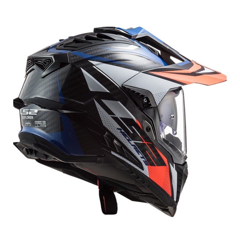Casco da enduro LS2 MX701 Explorer C Focus bianco-blu-rosso