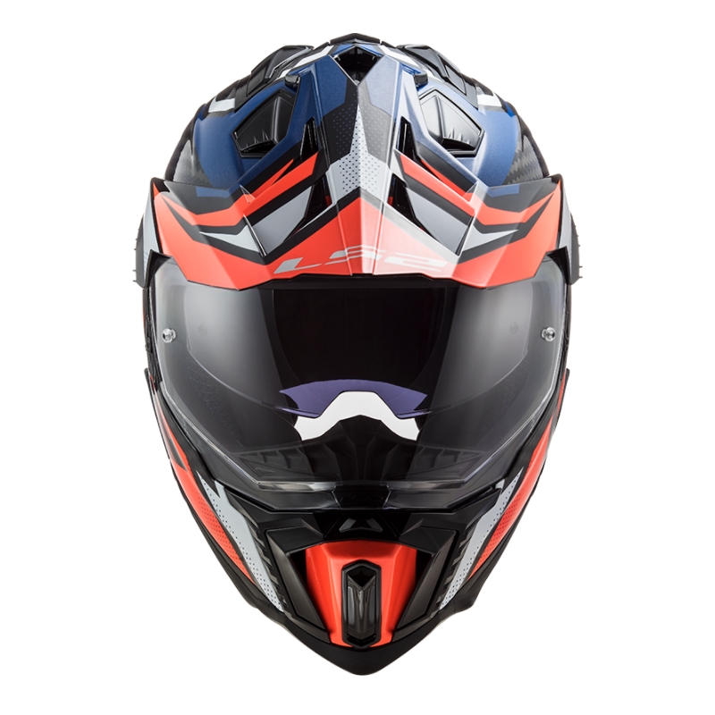 Casco da enduro LS2 MX701 Explorer C Focus bianco-blu-rosso