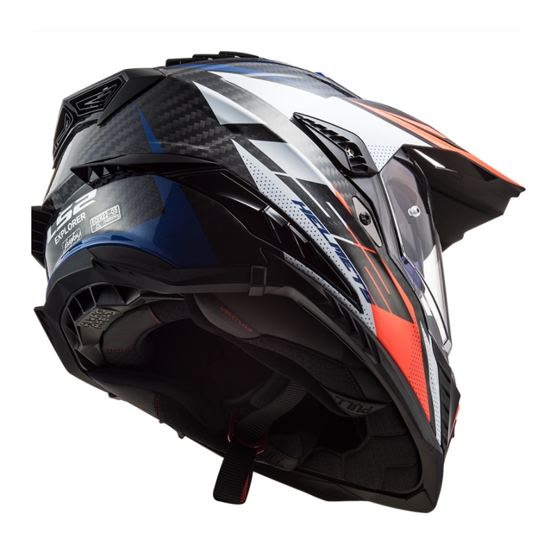 Casco da enduro LS2 MX701 Explorer C Focus bianco-blu-rosso