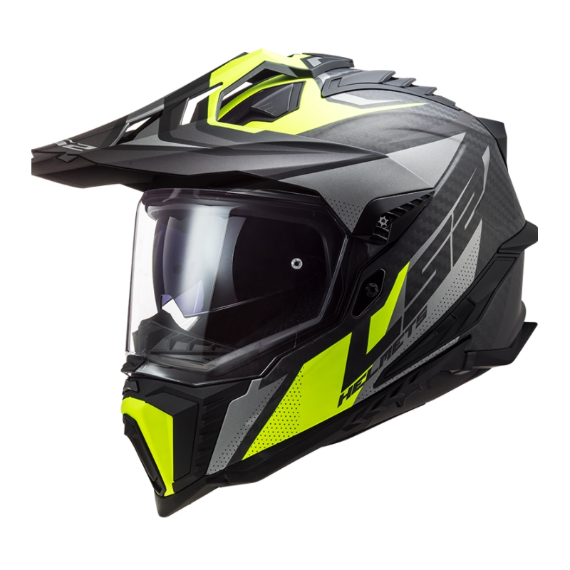 Casco Enduro LS2 MX701 Explorer C Focus nero-grigio-giallo fluo