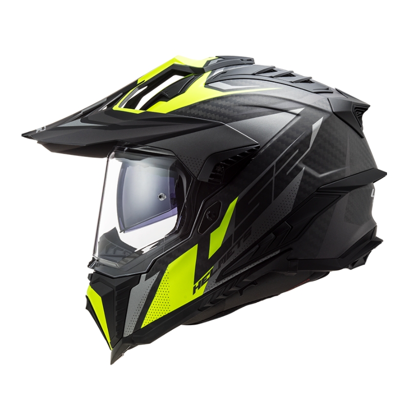 Casco Enduro LS2 MX701 Explorer C Focus nero-grigio-giallo fluo