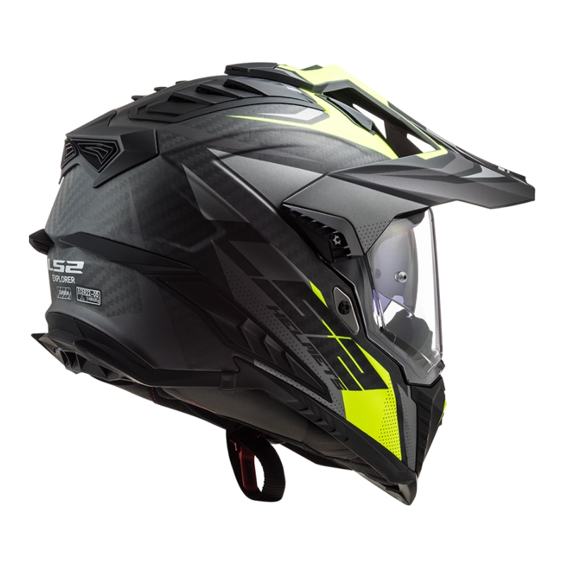 Casco Enduro LS2 MX701 Explorer C Focus nero-grigio-giallo fluo