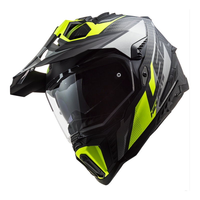 Casco Enduro LS2 MX701 Explorer C Focus nero-grigio-giallo fluo