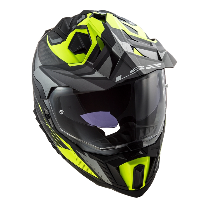 Casco Enduro LS2 MX701 Explorer C Focus nero-grigio-giallo fluo