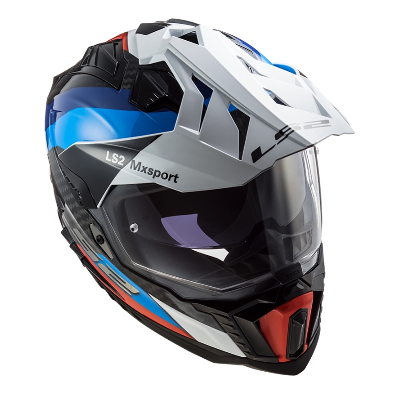 Casco Enduro LS2 MX701 Explorer C Frontier nero-blu-bianco