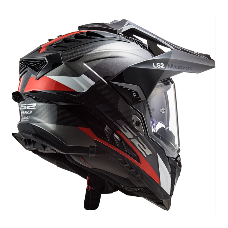 Enduro přilba LS2 MX701 Explorer C Frontier černo-červeno-bílá
