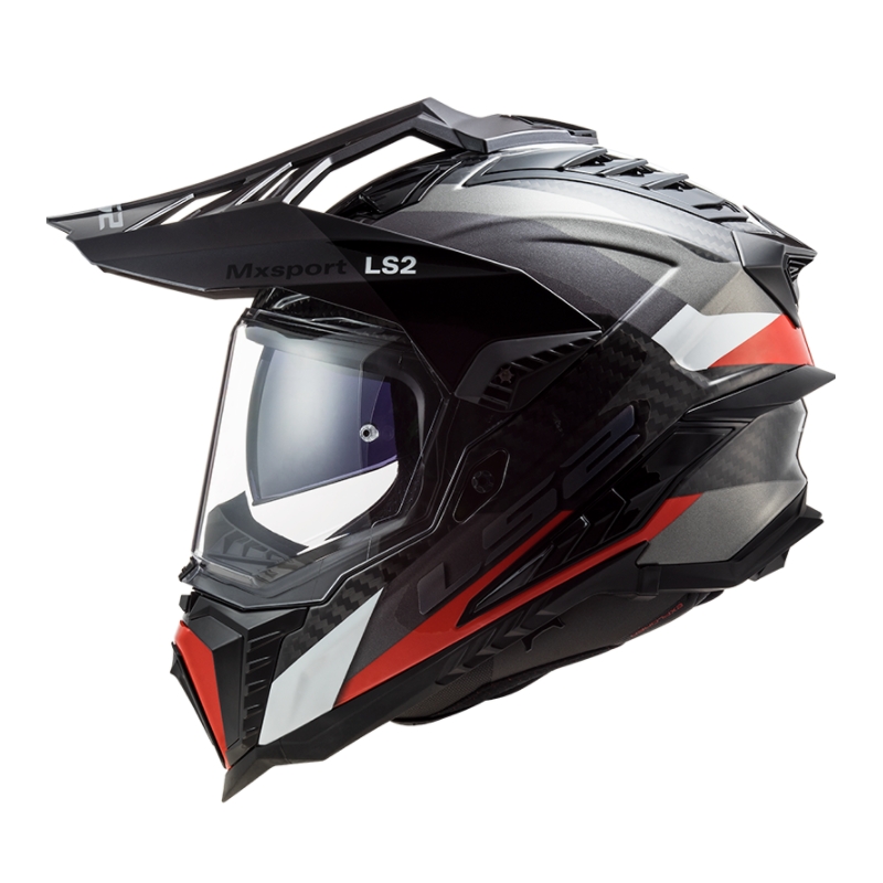 Enduro přilba LS2 MX701 Explorer C Frontier černo-červeno-bílá
