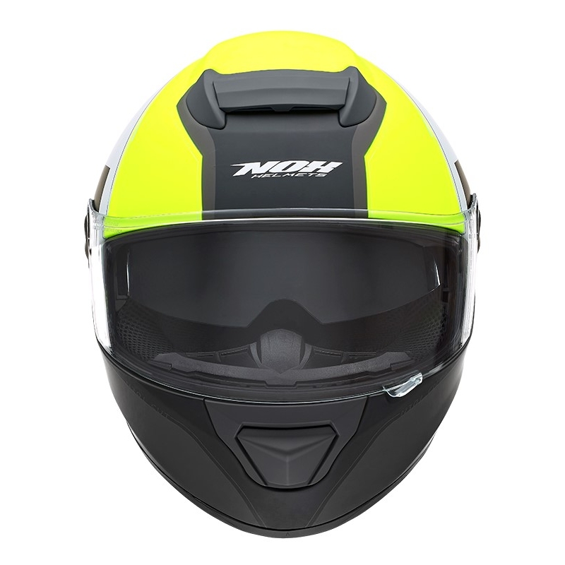 Integrální přilba na motorku NOX N301 Cut černo-bílo-fluo žlutá - II. jakost výprodej