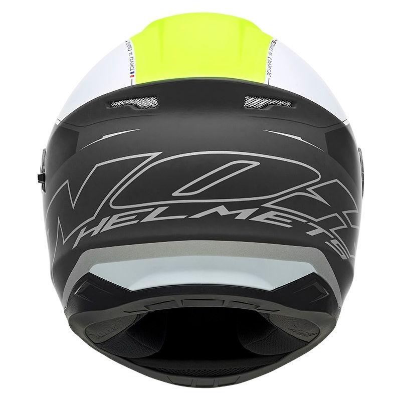 Integrální přilba na motorku NOX N301 Cut černo-bílo-fluo žlutá - II. jakost výprodej