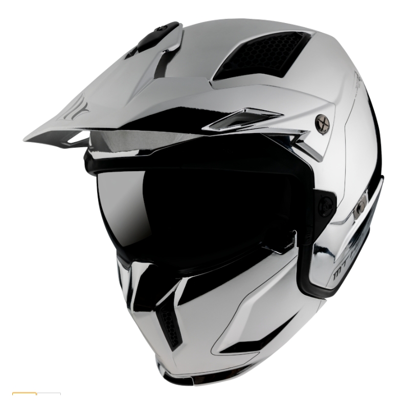 Casco MT Streetfighter SV cromato con visiera aperta Argento Saldi