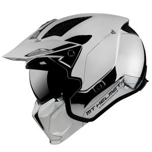 Casco MT Streetfighter SV cromato con visiera aperta Argento Saldi
