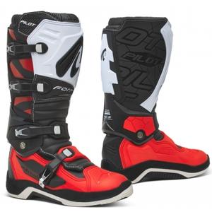 Stivali da moto Forma Pilot nero-bianco-rosso