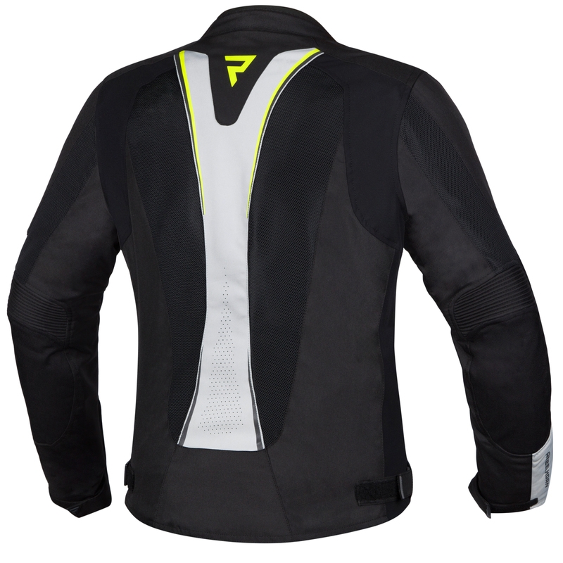 Giacca da moto Rebelhorn Hiflow IV nero-argento-giallo fluo da donna Saldi
